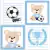 4 Placas Decorativas MDF Ursinho Futebol