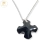 Cadena Plata Groumet + Dije Cristal Swa Cruz Griega Negra 28 mm cod3747