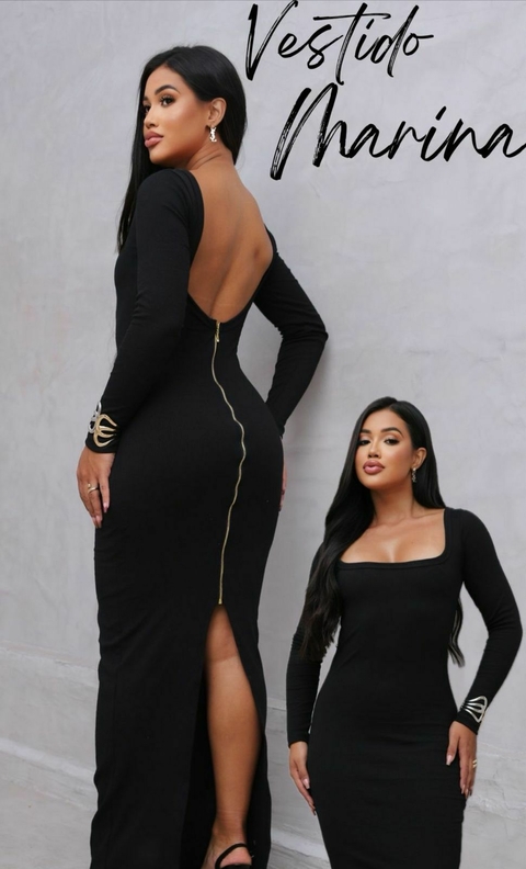 Vestido Marina manga longa