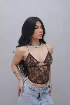 Cropped de renda Kylie