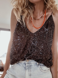 Top con lentejuelas Paris Negro en internet