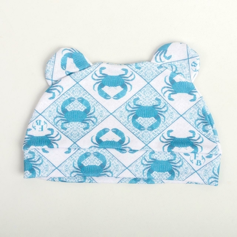 GORRO OREJITAS-ALGODÓN PIMA-ESTAMADO CANGREJITOS - comprar online