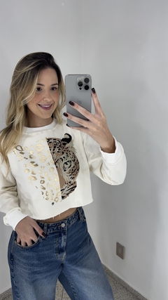 Moletom Cropped Branco na internet