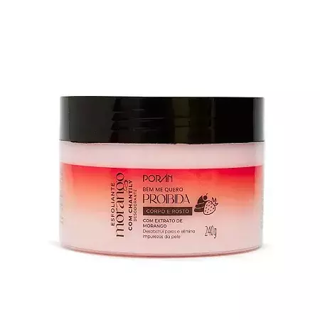 Esfoliante Morango com Chantily Corpo e Rosto 240g - Poran