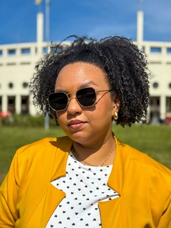 Óculos Hexagonal Dourado - comprar online