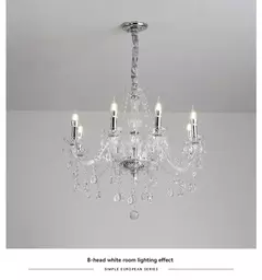 Candelabro de cristal dorado para dormitorio, comedor, sala de estar - FARMACU