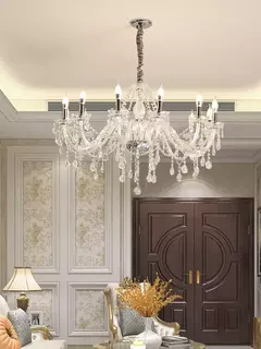 Candelabro de cristal dorado para dormitorio, comedor, sala de estar - comprar en línea