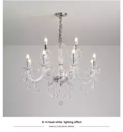 Candelabro de cristal dorado para dormitorio, comedor, sala de estar - FARMACU