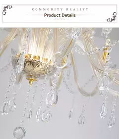 Candelabro de cristal dorado para dormitorio, comedor, sala de estar - comprar en línea