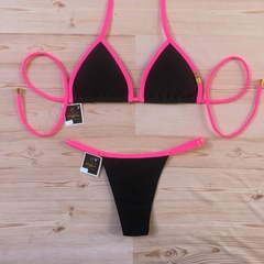 Biquíni Vibe MINI Preto-Rosa Neon
