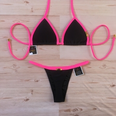 Biquíni Vibe MINI Preto-Rosa Neon - comprar online