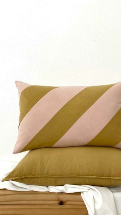 ALMOHADÓN TEO VERDE / AVELLANA (outlet) - comprar online