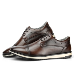Sapato Social Masculino Oxford Couro Ecológico 37 ao 44 Capuccino - comprar online