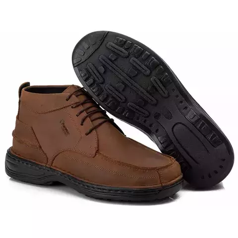 Bota Ant Stress Masculina Couro Rustico Casual Conforto