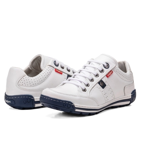 Sapatênis Masculino Ranster Comfort Couro Legitimo Solado Costurado Casual Style