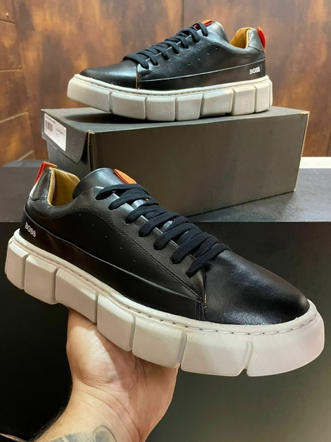 Tênis Masculino Grife Boss Sola Alta Casual Costurada-Frete Grátis - comprar online