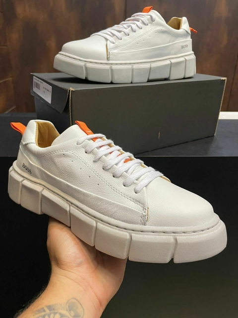 Tênis Masculino Grife Boss Sola Alta Casual Costurada-Frete Grátis