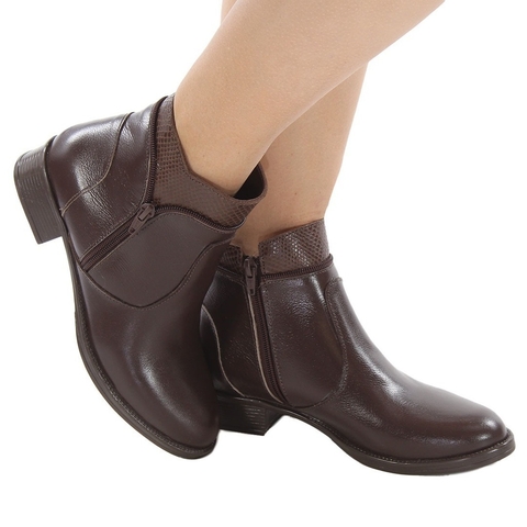 Bota Feminina Tamanho Grande Cano Baixo Couro Legitimo 40 ao 43