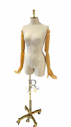 BUSTO PERNINHA COM BRAÇO ARTICULÁVEL E PEDESTAL DOURADO