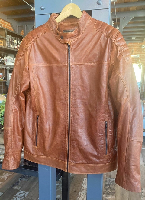 CAMPERA CUERO LUPE CALABRIA C/ PROTECCION MARRON