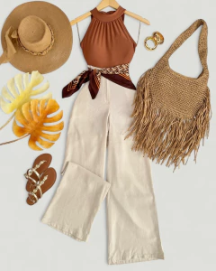 Calça pantalona linho - comprar online