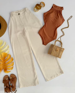 Calça pantalona linho - Glamix