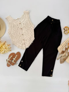 Calça linho botões - loja online