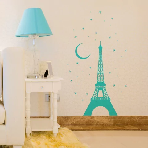 Looma Vinilos decorativos Torre eiffel con estrellas
