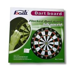 Jogo de Dardos Dupla Face Alvo 43 cm Flocado + 6 Dardos - Rei dos Tacos