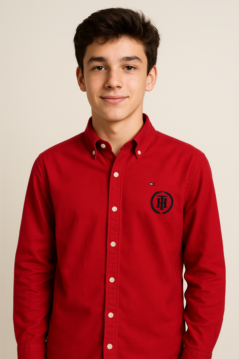 Camisa veludo Tommy Hilfiger Vermelho - TH7719 - Tamanho 16 - 18 anos - comprar online