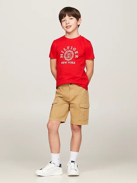 Bermuda Sarja Tommy Hilfiger Khaki - TH08799 - Tamanho 14 anos - comprar online