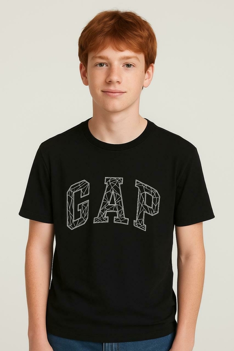 Camiseta Gap Preta - GAP085- Tamanho 14 - 16 anos - comprar online