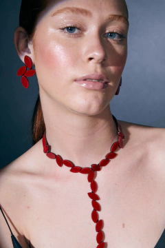 Aros Kate Leaves Medium - Rojo - Iskin Sisters