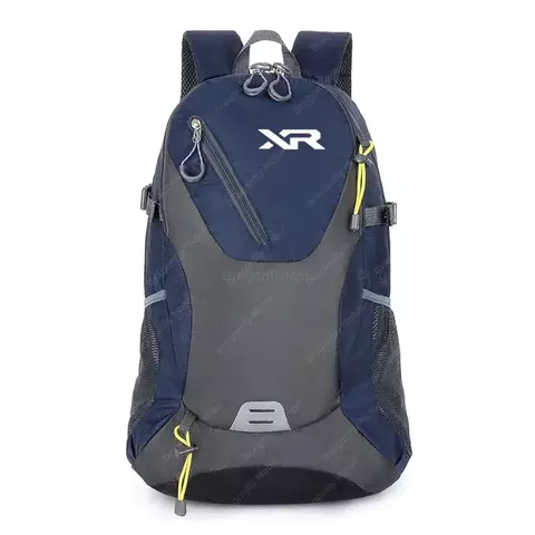 Mochila impermeable azul y gris con diseño resistente y logo XR para amantes de motos Honda XR