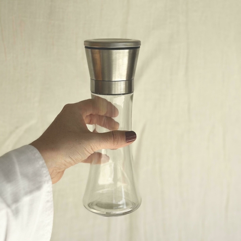 Molinillo de Vidrio y Acero Inoxidable