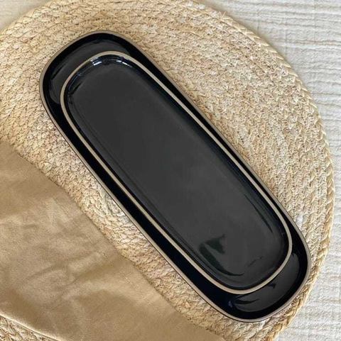 Bandeja Negra De Cerámica Línea Mali M en internet