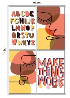 Make things work - cuatro cuadros- 145x95cm - comprar online