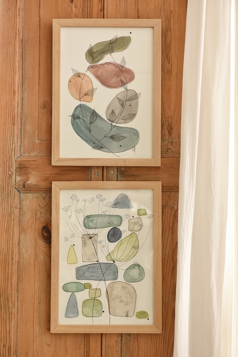 Dúo de cuadros Maito 28x38cm - comprar online