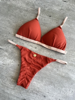 Biquíni Terracota Canelado Fixo