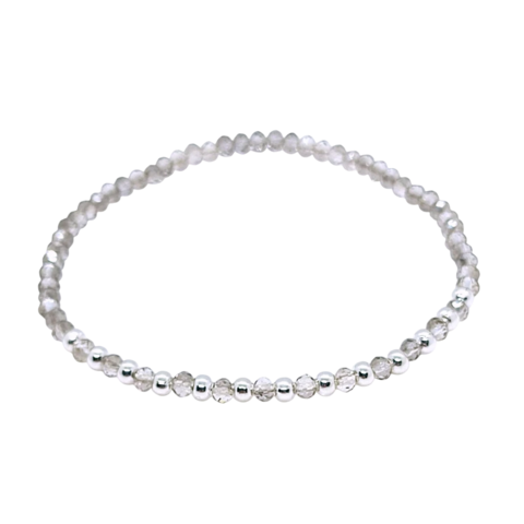 Pulsera Pecas > Cristal #3 Grisón + Plata #3 | AMALO - comprar online