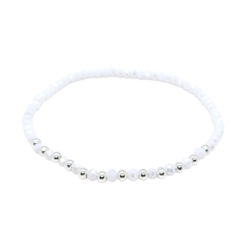 Pulsera Pecas > Cristal #3 Blanco + Plata #3 | AMALO - comprar online