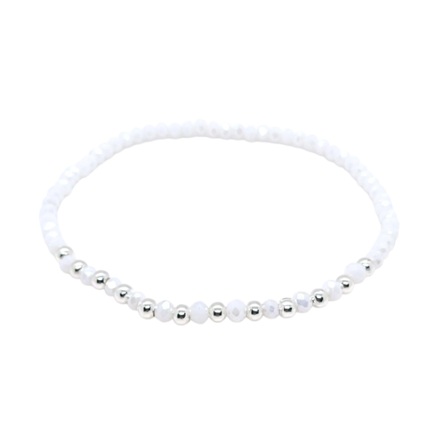 Pulsera Pecas > Cristal #3 Blanco + Plata #3 | AMALO - comprar online