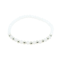 Pulsera Pecas > Cristal #4 Blanco + Plata #4 | AMALO - comprar online