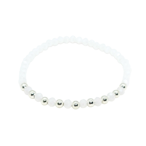 Pulsera Pecas > Cristal #4 Blanco + Plata #4 | AMALO - comprar online