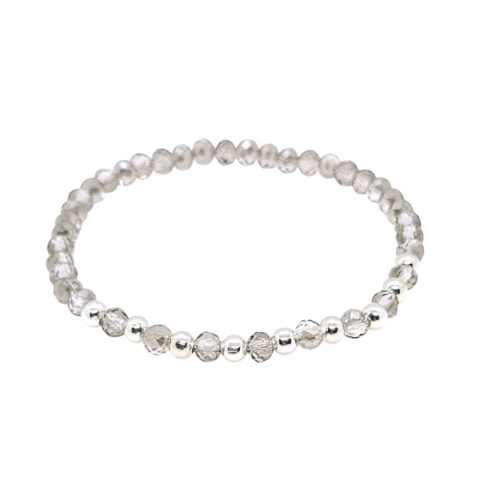 Pulsera Pecas > Cristal #4 Grisón + Plata #4 | AMALO - comprar online