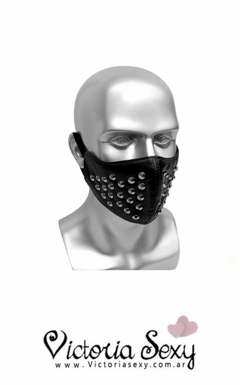 Tapabocas bondage de cuero con tachas - Art 2419