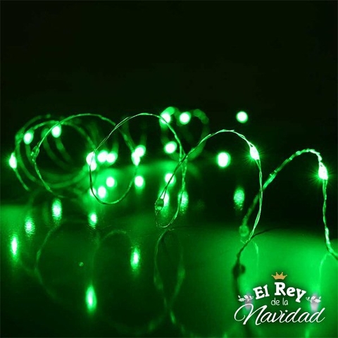 Alambre Mini Led Verde 3mt a PILAS INCLUIDAS
