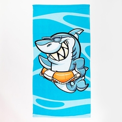 Toallon playero infantil tiburón salvavidas.