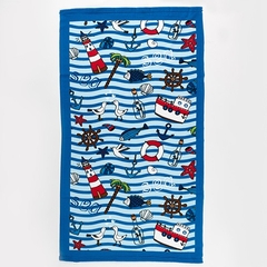 Toallon playero infantil dinosaurio estampado.