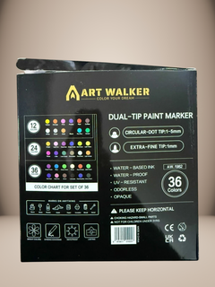 SET X 36 MARCADORES ACRILICOS 2 PUNTAS en internet